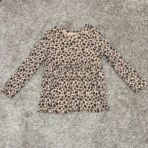 NEW Cat & Jack Leopard Print Long Sleeve Toddler Top
